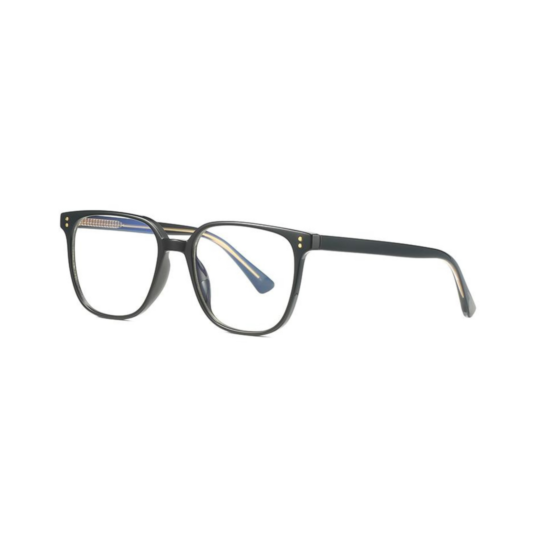 Black eyeglasses on a white background