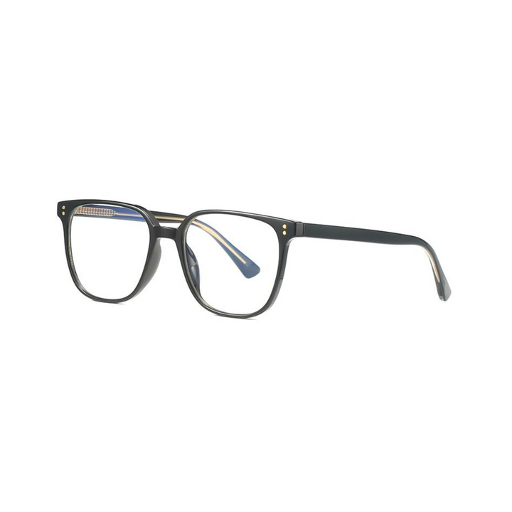 Black eyeglasses on a white background