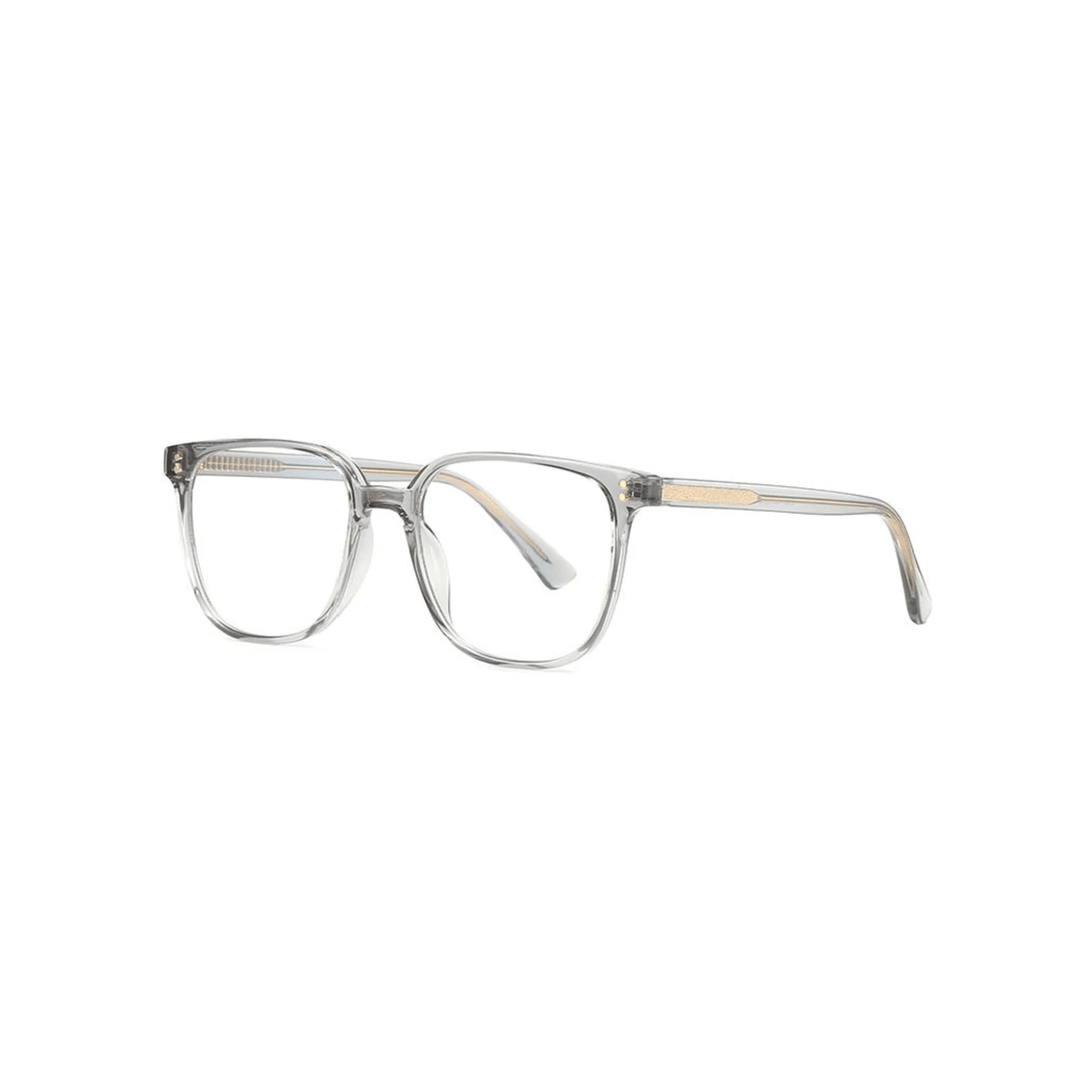 Clear eyeglasses on a white background