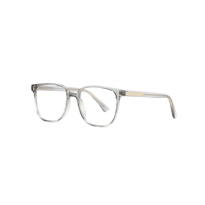 Clear eyeglasses on a white background