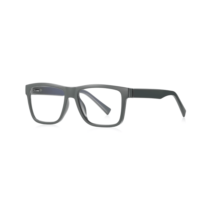 A pair of square-framed, full Specs optical glasses in a gray color.