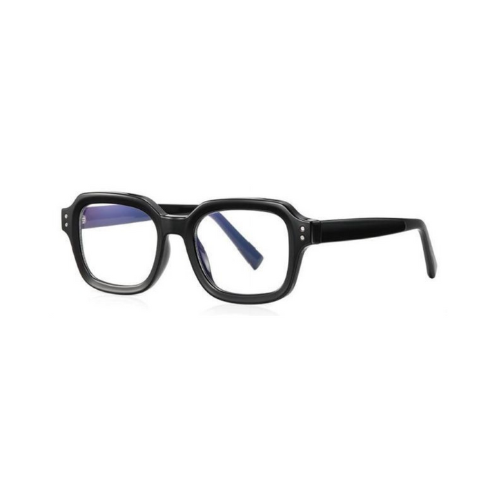 Black eyeglasses on a white background