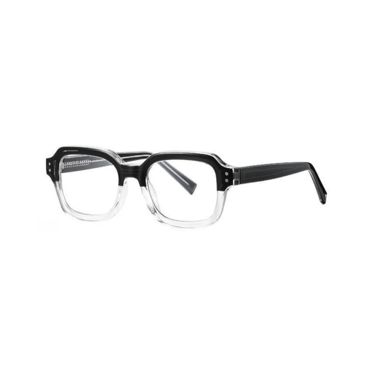 Black eyeglasses on a white background