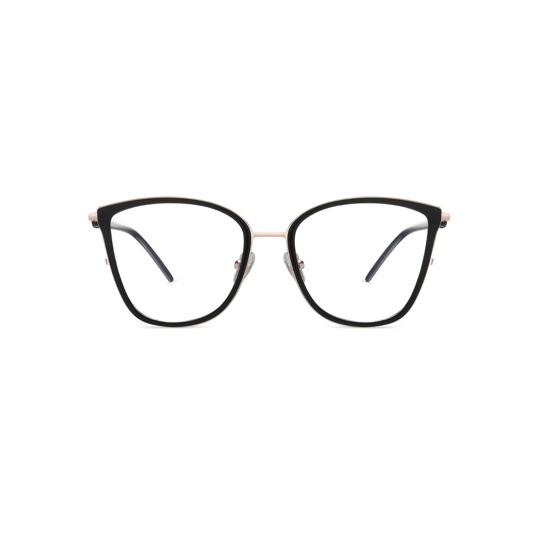 Black cat-eye glasses on a white background