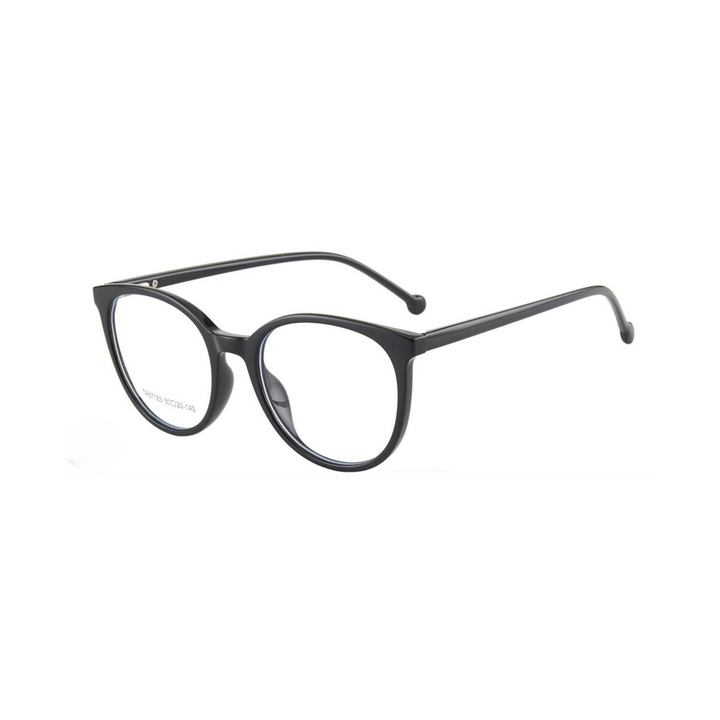 Black eyeglasses on a white background