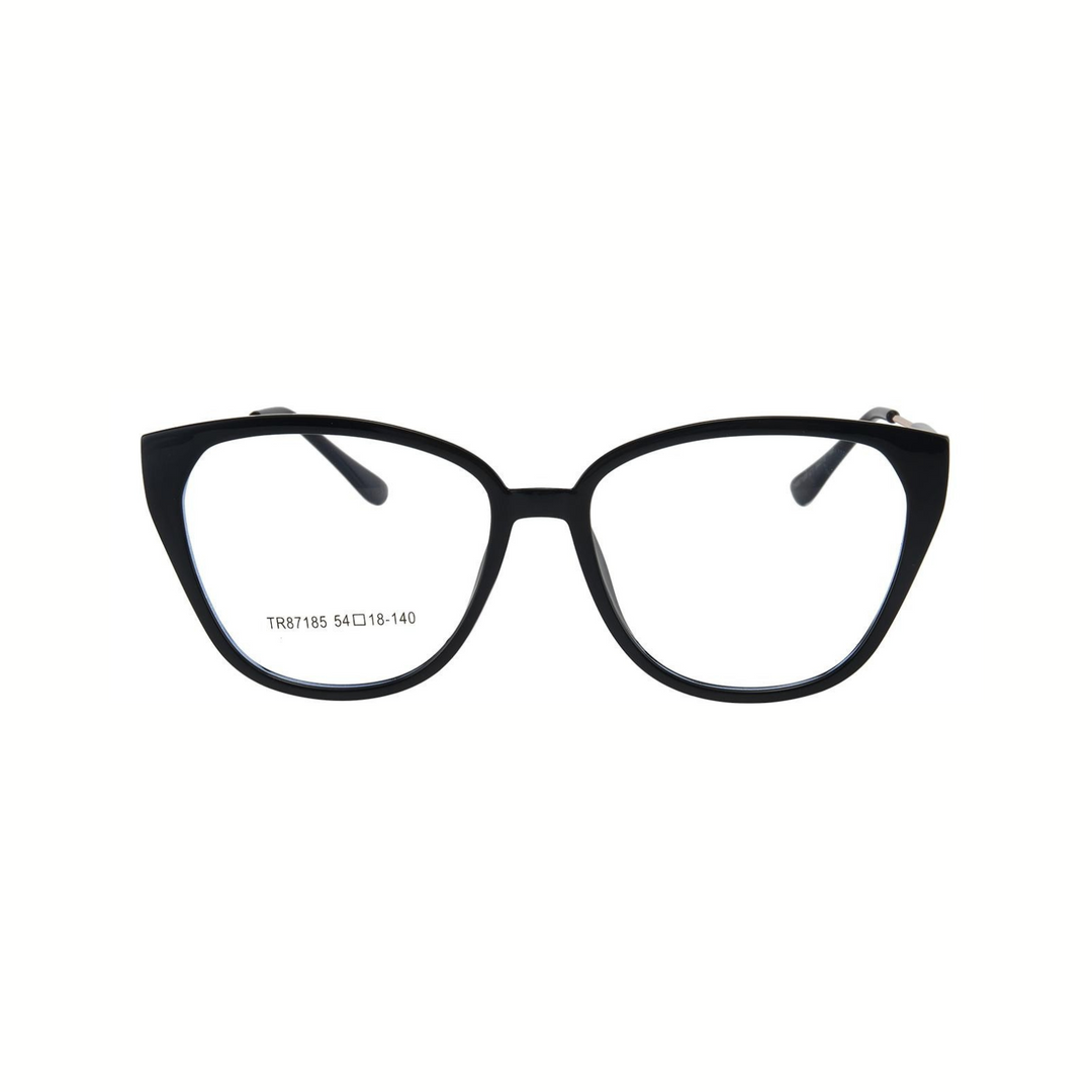 Black cat-eye glasses on a white background