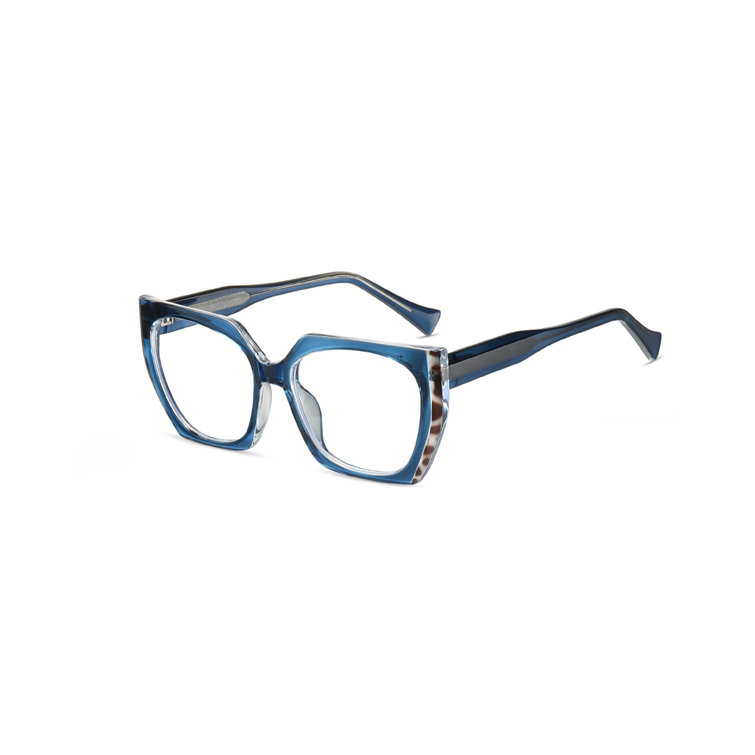 Blue eyeglasses on a white background