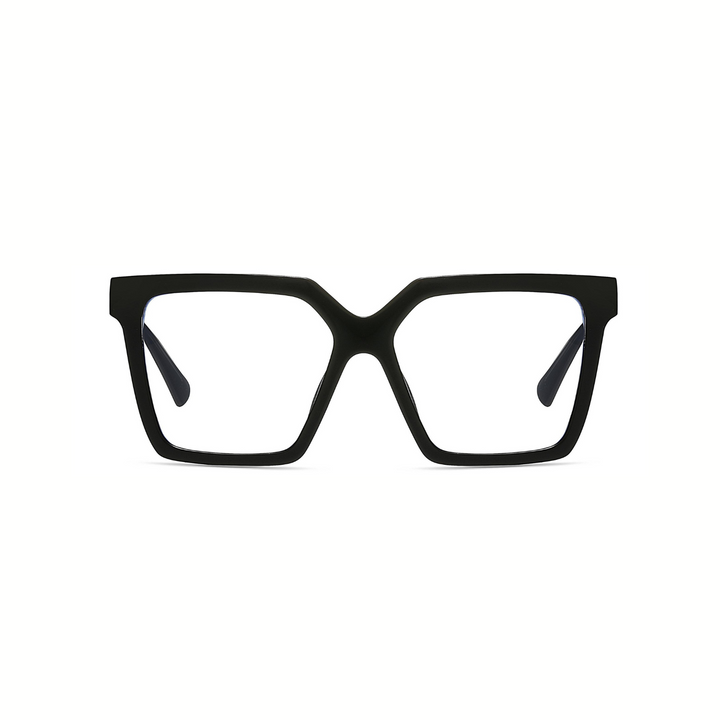 Black eyeglasses on a white background