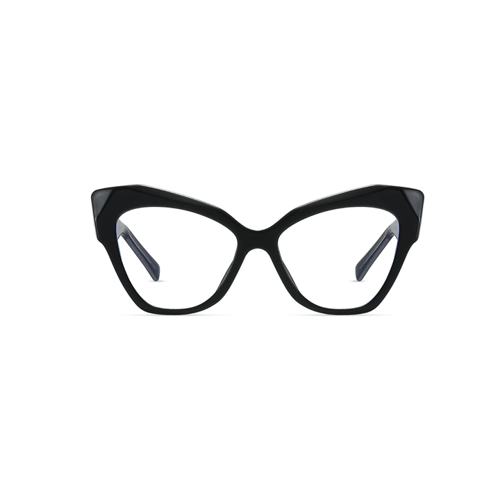 Black cat-eye glasses on a white background