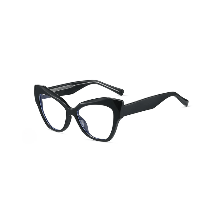 Black cat-eye glasses on a white background