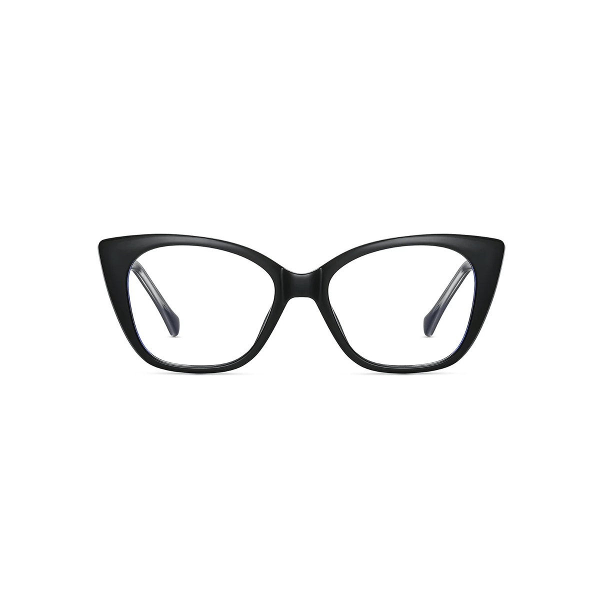Black cat-eye glasses on a white background
