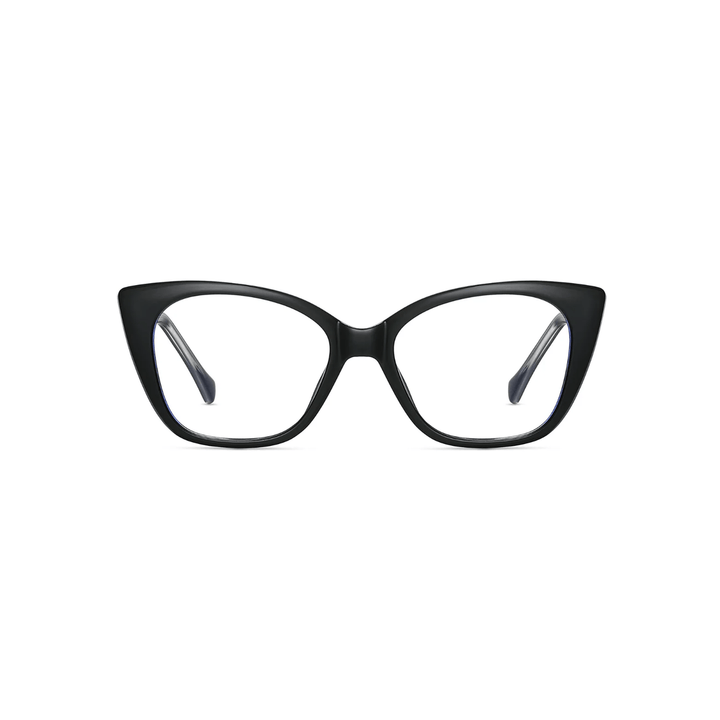 Black cat-eye glasses on a white background