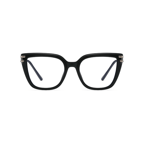 Black cat-eye glasses on a white background